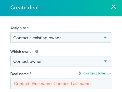 renaming the deal name to be the contact's name