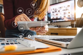 Woman conducting a digital marketing audit