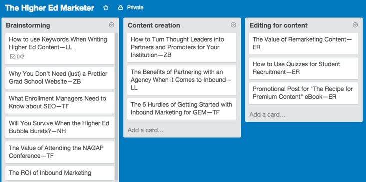 Direct Development Trello Board