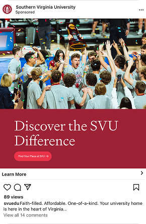 SVU square news feed ad